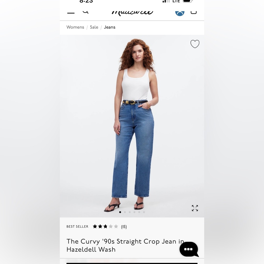 Madewell 90s Straight Cropped CURVY Jeans